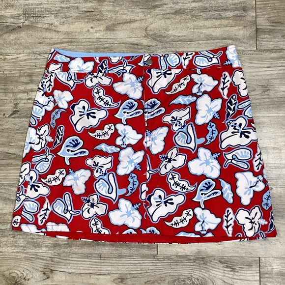 Mossimo Women’s Reversible Blue Red White Print Mini Skirt / CoverUp - Picture 1 of 4